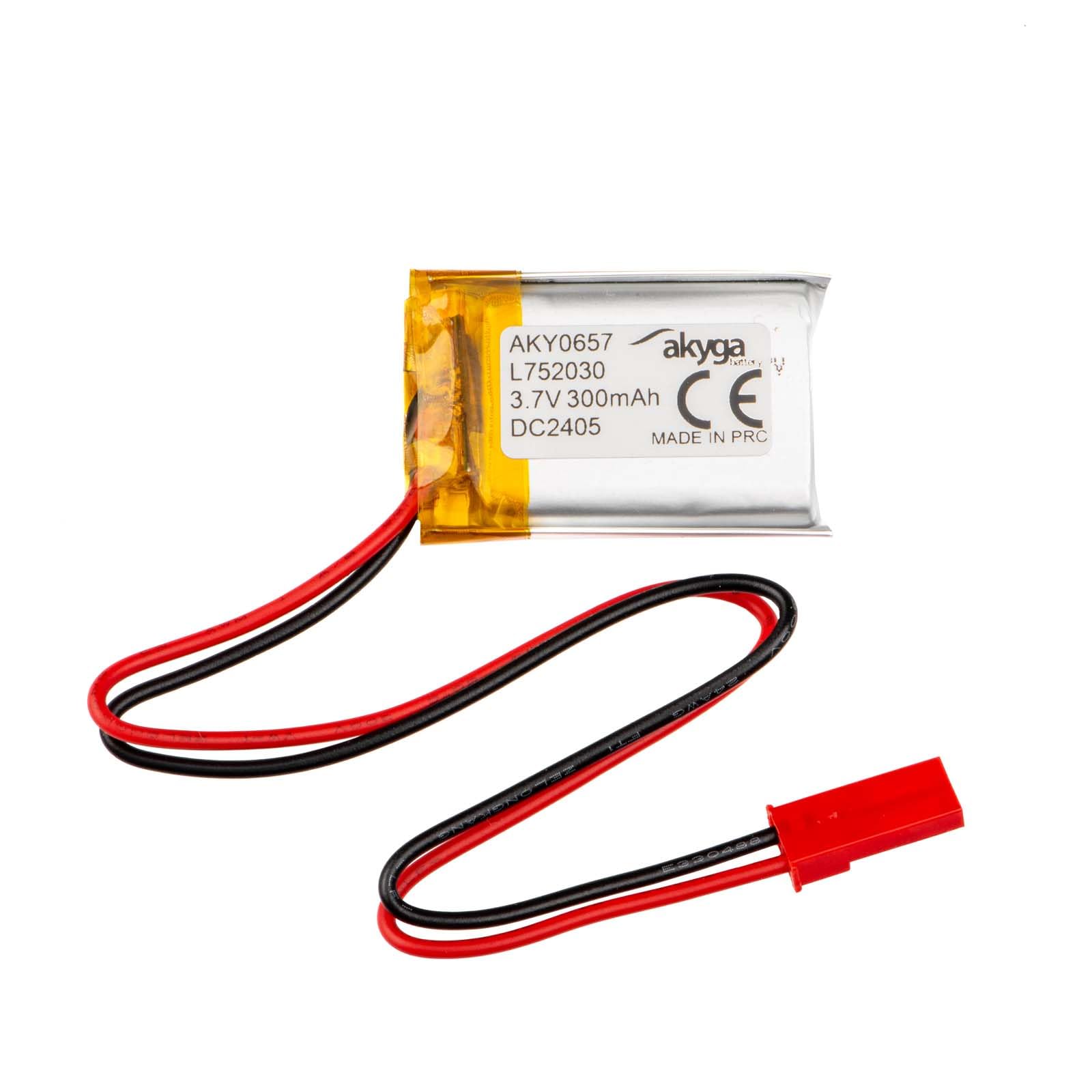 3.7 V 400 mAh Battery LP403035 Lithium Polymer AKYGA AKY0386 Li-Po Battery PCM JST 2-Pin Connection 2.54 15 cm