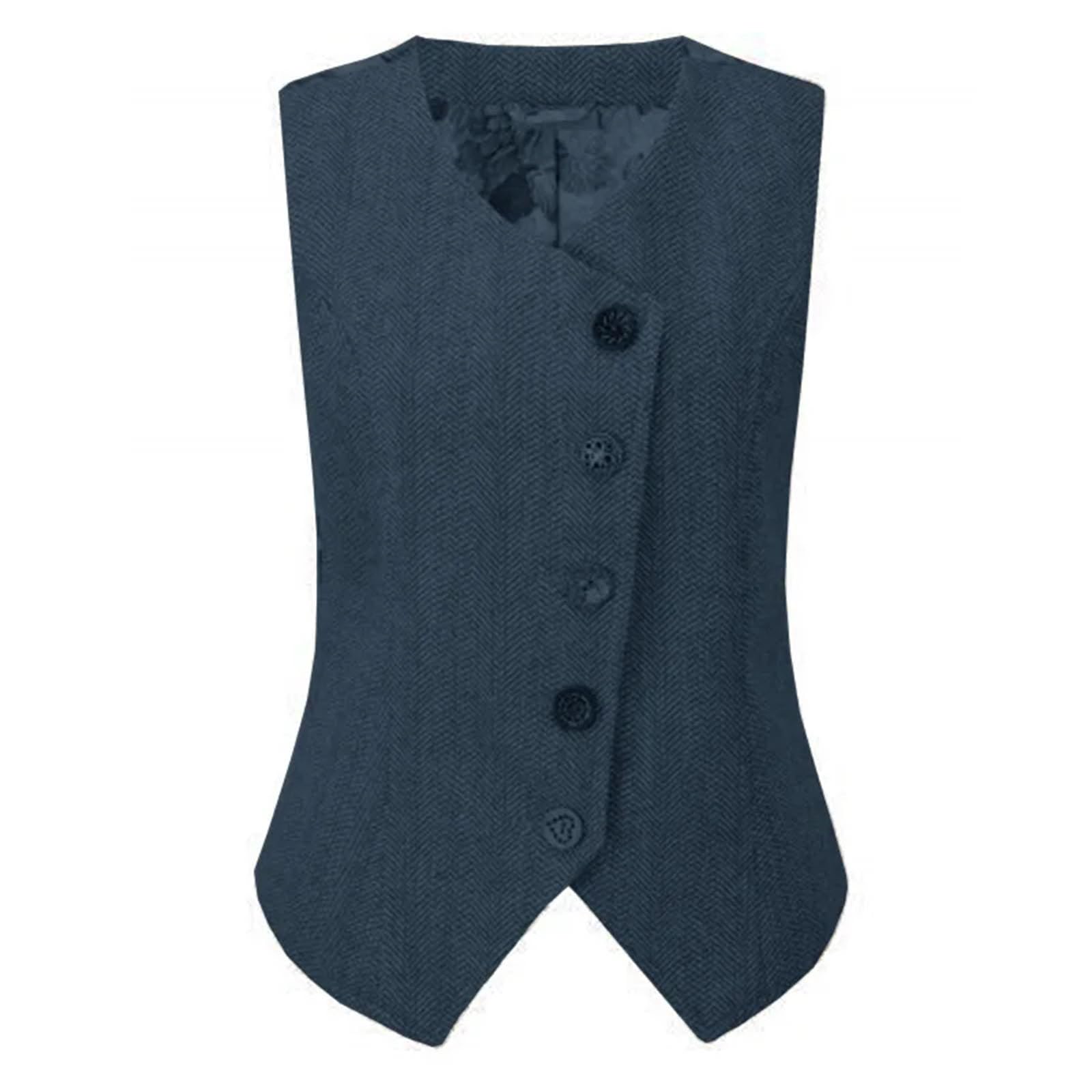 Chaleco casual de negocios para mujer, ligero, sin mangas, para exteriores, chaleco formal de tweed para boda