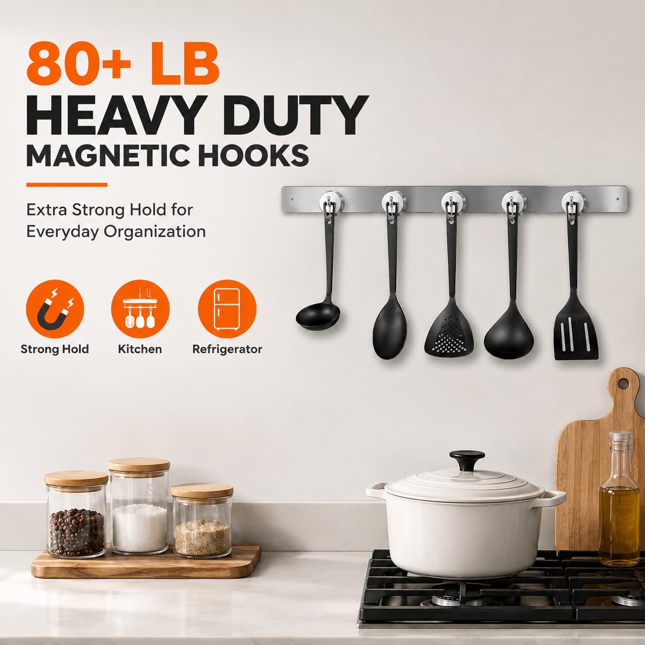 Neosmuk Magnetic Hooks - 6 Pack Heavy Duty -7