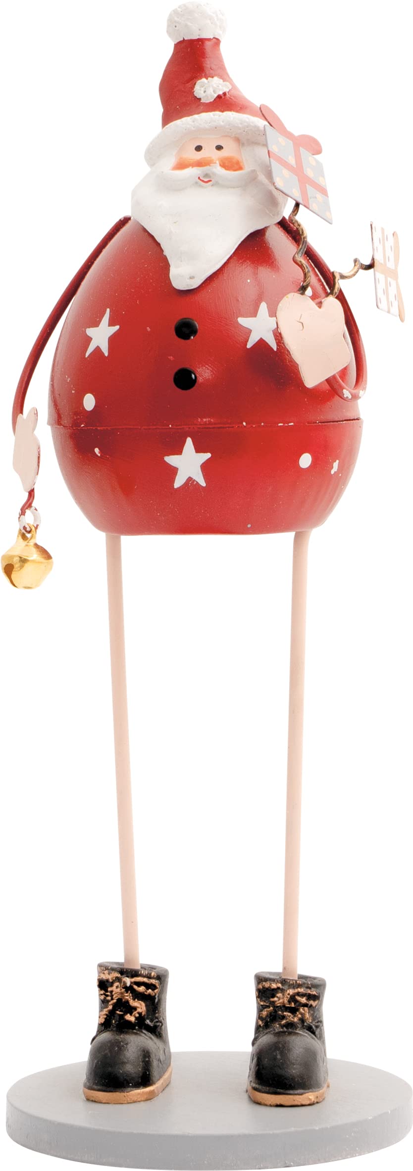 St Helens Metal Santa Christmas Decoration - Red