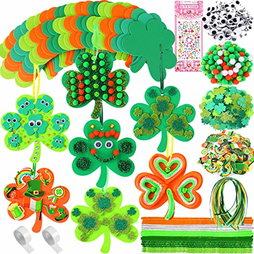 JULBEAR 790Pcs St. Patricks Day Foam Sticker Crafts Kit for Kids Classroom