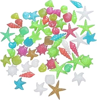 WOONEKY 120 Pçs Decoração De Concha Pedras De Aquário De Peixes Decoração De Aquário Ornamentos Brilhantes Para Decorar Decoração Luminosa Para Aquário Acessórios De Paisagem Decorações