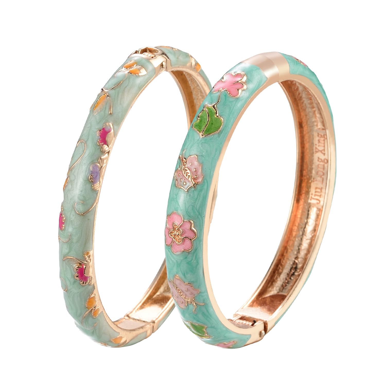 wynameleri UJOY Enamel Bangle Bracelet Set Light Green Floral Design Fashion Accessories for Women Lady Gift (B0D9CNJPT9) Amazon Price History, Amazon Price Tracker