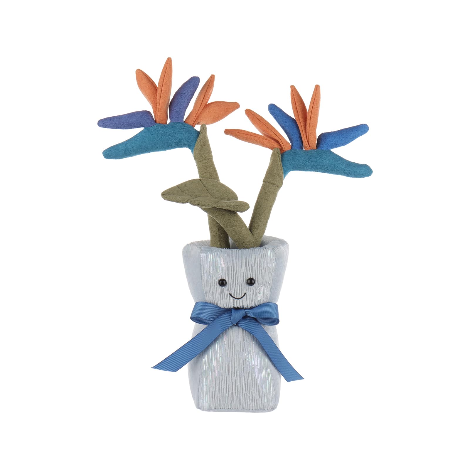 Apricot Lamb Paradise Bird Vase Plushies Stuffed Animals for Kids, Soft Cute Plush Toys for Baby Girl and Boy, Fluffy Blue Paradise Bird Vase 13 Inches