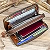 LUUFAN Men's Genuine Leather Clutch Bag Double Zipper Purse 4 Interlayer Zip-Around Wallet (Brown 4) #5