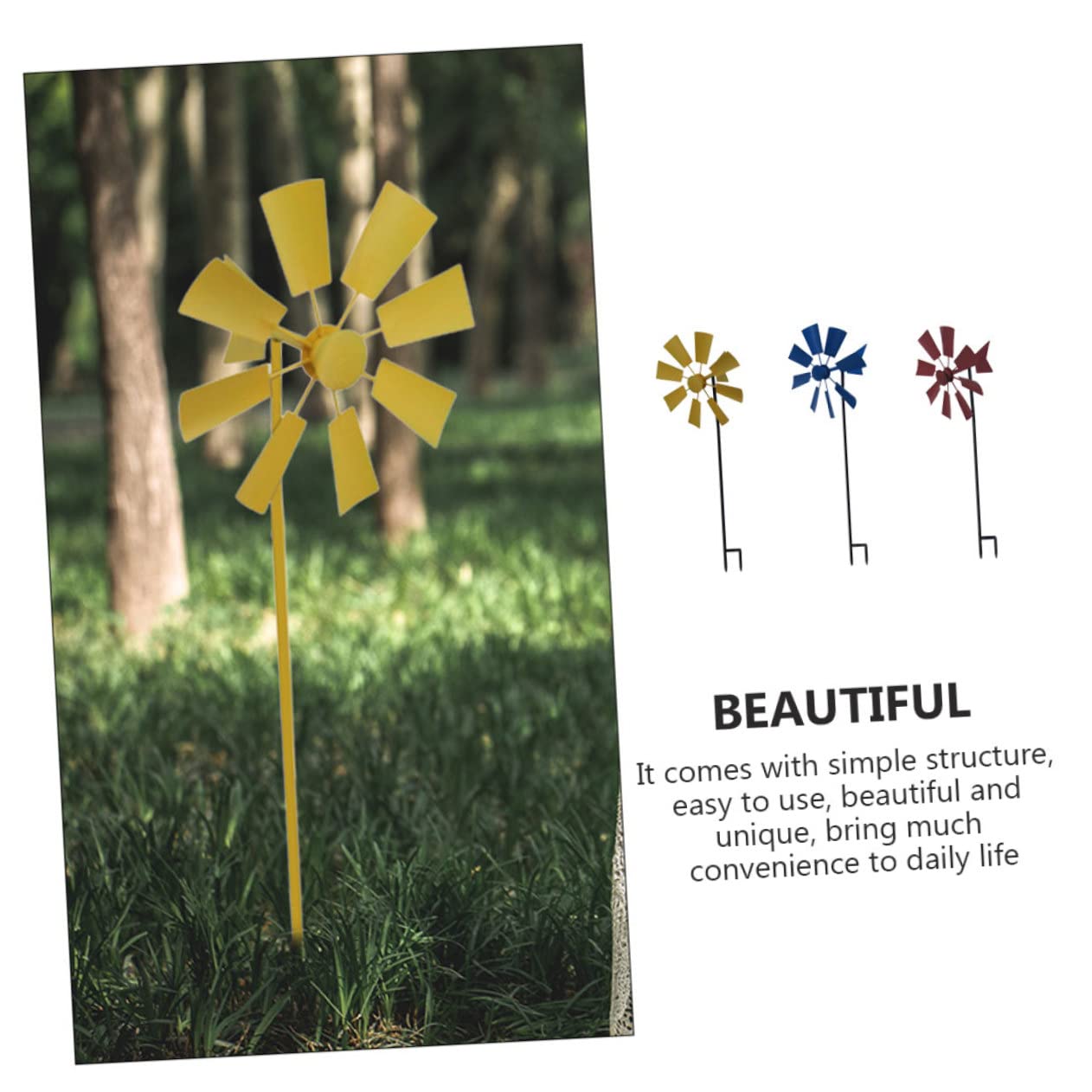 3stücke Teiliges Windmühlen-Dekoration Metall Für Garten Und Außenbereich Bunte Drehbare Windspinner Für Kreative Und Festliche Anlässe