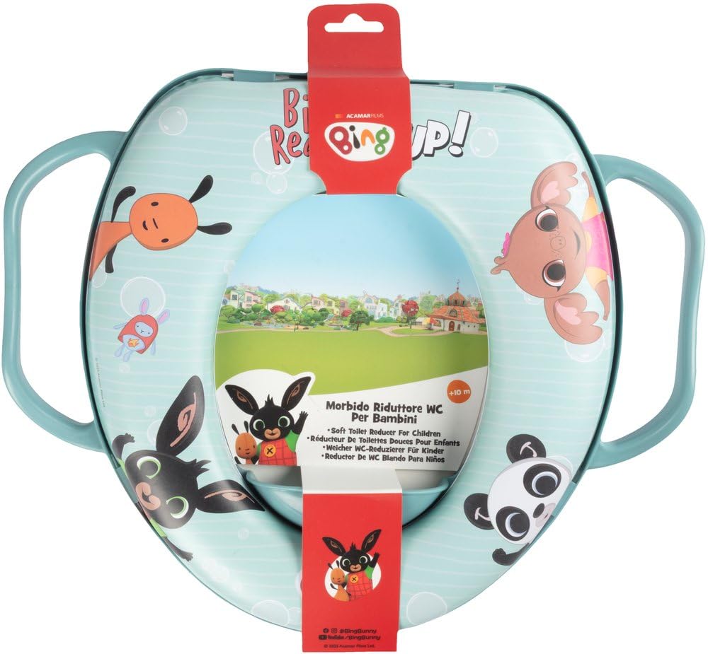 Tataway WC Morbido Bambini con Maniglie - Riduttore WC con Grafica di Bing- Seduta Comfort Antiscivolo, Facile da Pulire
