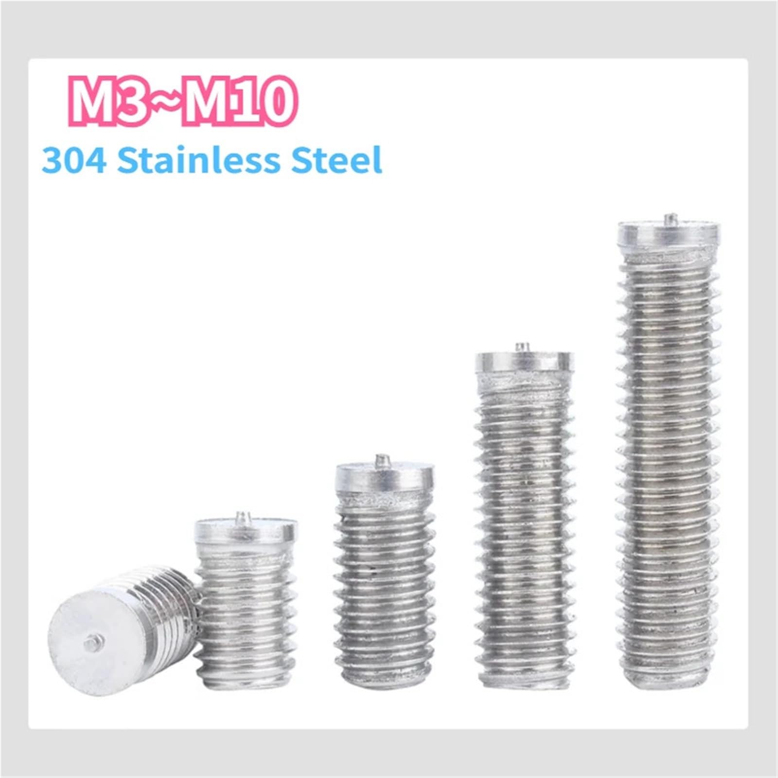 Espárragos de soldadura acero inoxidable 304 for por descarga condensador, tornillos for puntos, clavos M3 M4 M5 M6 M8 M10(M3x25(50pcs))