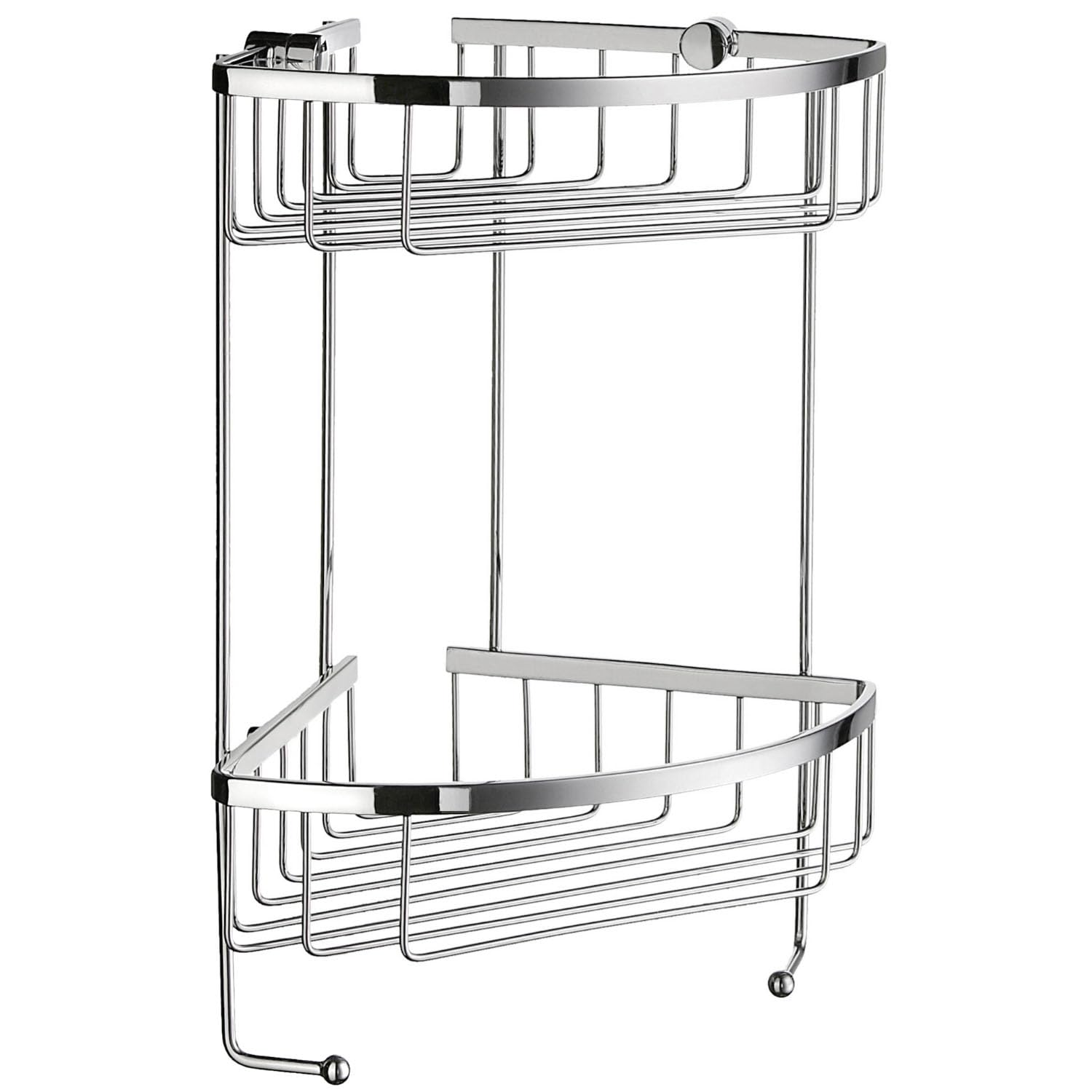 Smedbo "Sideline" Double Corner Soap Basket, Polished Chrome, 19.5 x 19.5 x 34.2 cm, Silver