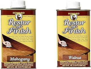 Howard RF5008 Mahogany & RF4008 Walnut Restor-A-Finish Wood Refinishers, 8 Fluid Ounces Each