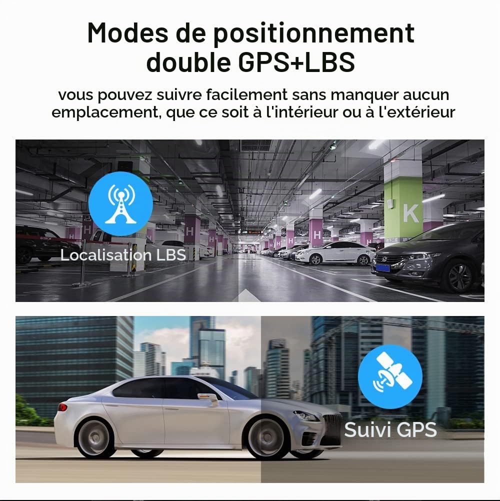 Traceur GPS Voiture 4G Aimant Antivol Batterie Puissante Longue Veille Multiples Alarmes Tracker GPS Suivi en Temps Réel Applicable Mondialement Aucune Restriction Géographique Étanche TK915
