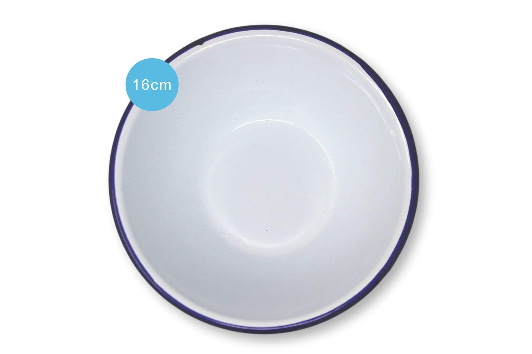 Thorness 16CM Diameter White Enamel Pudding Bowl Pie Dish Oval Dish Set