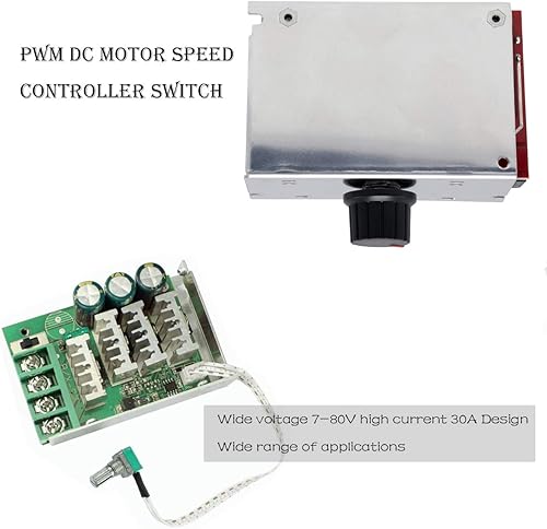 Miniatura 2 de 7-80V PWM DC Motor Controlador de Velocidad Interruptor 30A, Regulador de Control de Velocidad del Motor