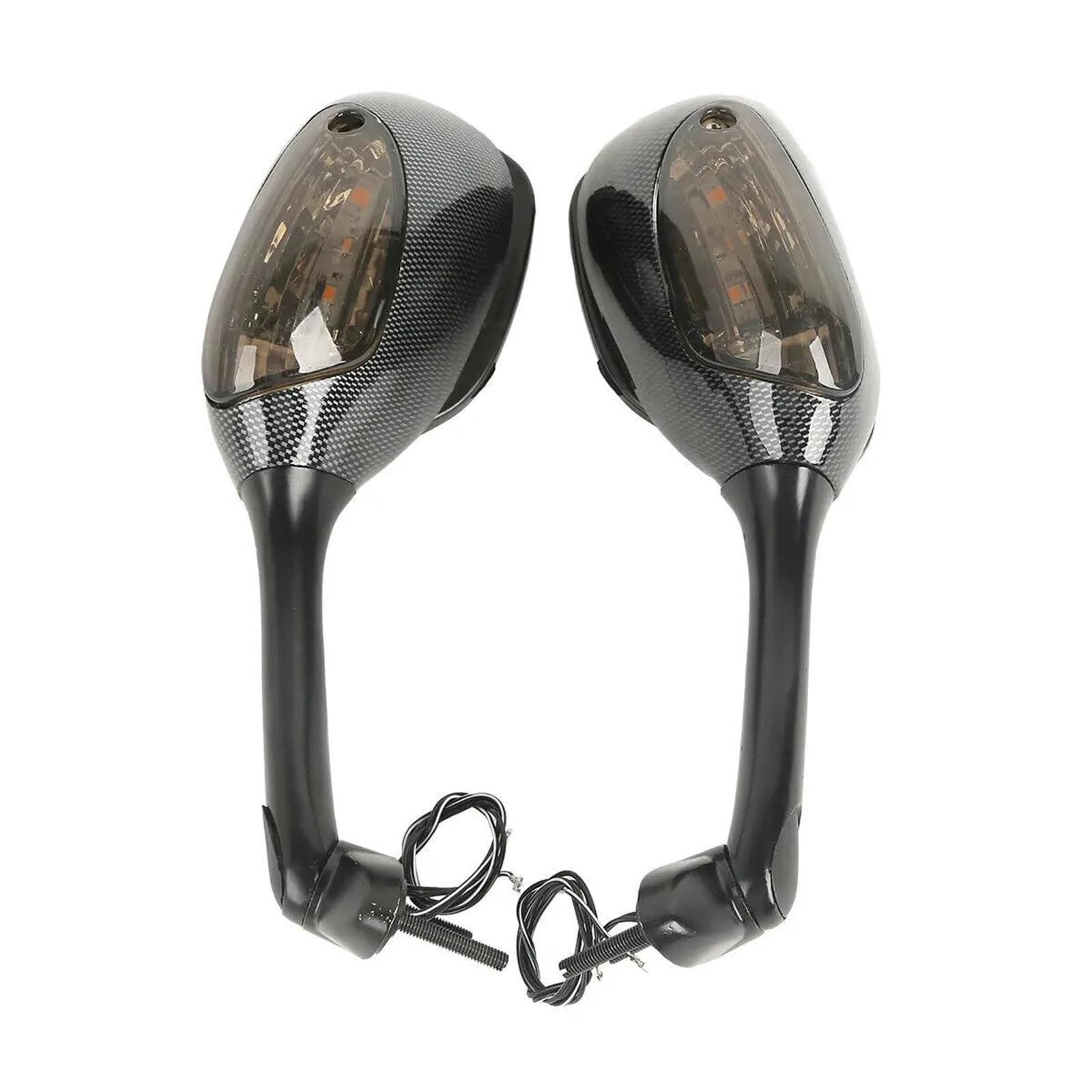Rétroviseurs de moto clignotants pour Suzuki GSXR 600 et 750 de 2006 à 2010 noirs