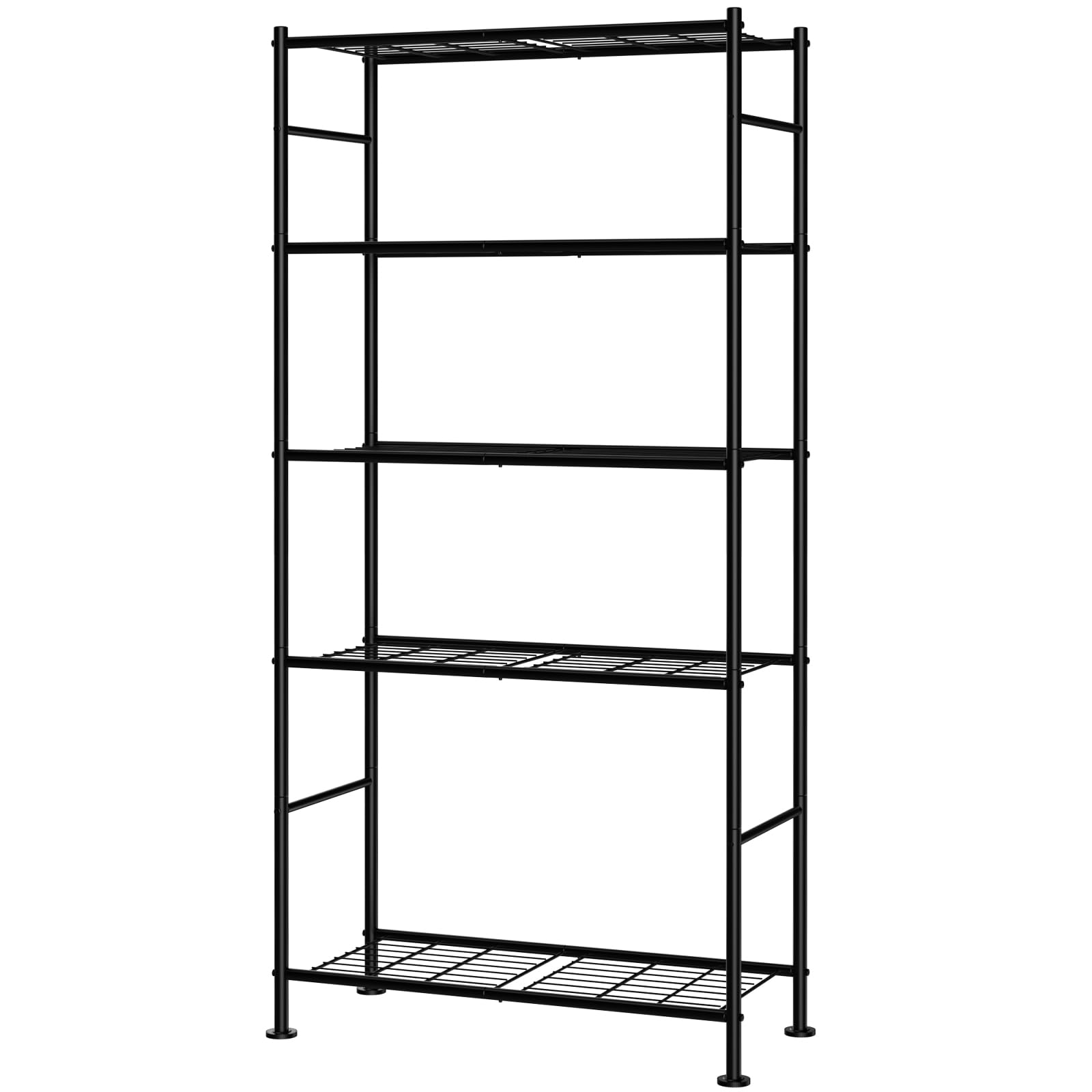 Sakugi Storage Shelves - 5 Tier Shelf Organizer, Sturdy Metal Garage Shelving with Adjustable Leveling Feet, Space-Saving Shelves Organizer for Pantry