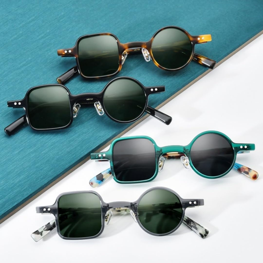 Gafas de sol redondas vintage de acetato polarizadas para conducir y actividades al aire libre.