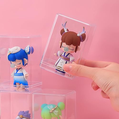Miniatura 4 de FOMIYES 5 cajas de almacenamiento de figuras de acción, gabinete de exhibición de plástico transparente para figuras coleccionables, organizador de