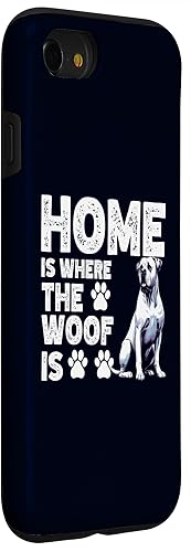 Vista 45 de iPhone 14 Plus Home is Where The Woof Is Dogo Argentino Dog Funny Dogs Fan Case