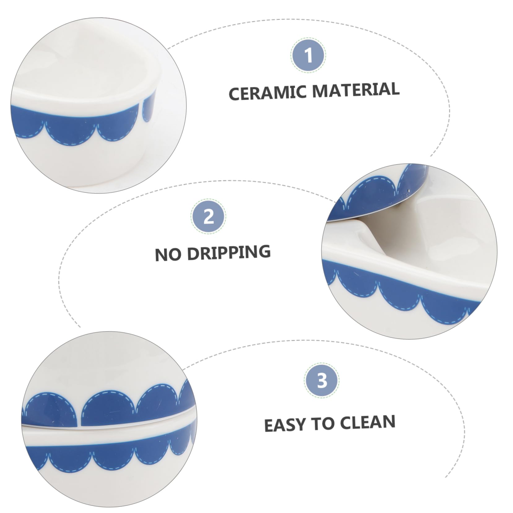 Bevitore per Conigli in Ceramica Blu, Ciotola Creativa Liscia