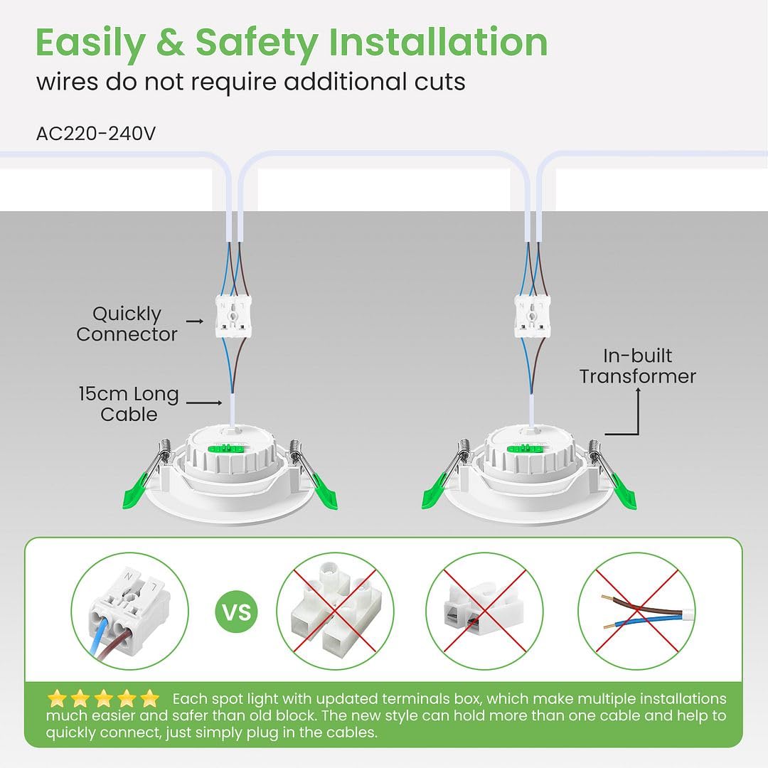 ALUSSO LIGHTING 12er Set LED Einbaustrahler 230V Flach Dimmbar Spots 6W 650lm mit Abnehmbar Modul, 3CCT Warmweiß Naturweiß Kaltweiß Schwenkbar Einbauspots 110° Abstrahlwinkel für Küche Wohnzimmer