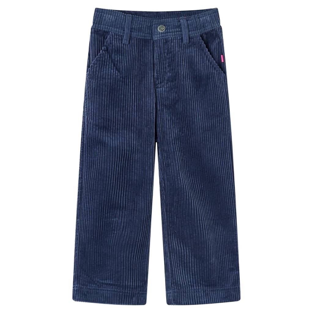 vidaXL Kids' Pants Toddler Trousers Children's Pants with Pockets Corduroy Navy 104