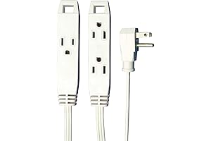 Axis 3-Prong Flat-Plug Indoor Extension Cord (8-Foot, White)