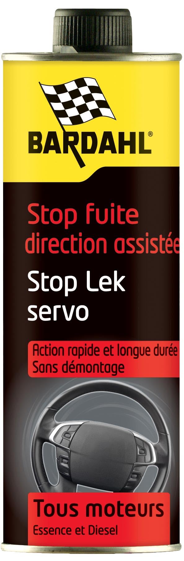Bardahl 1755 Stop-Fuite Direction Assistée, Bidon de 300 ml, Noir