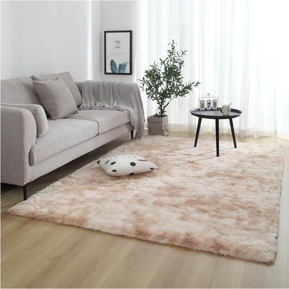 Tapis de sol shaggy doux et moelleux lavable 200x280 pour salon moderne
