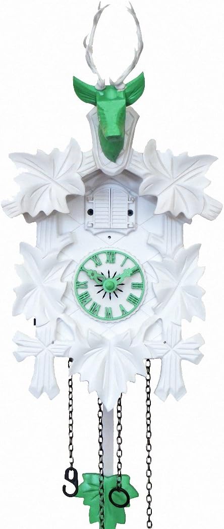 Engstler Quartz Cuckoo Clock 5 Leaves, Head of a Deer