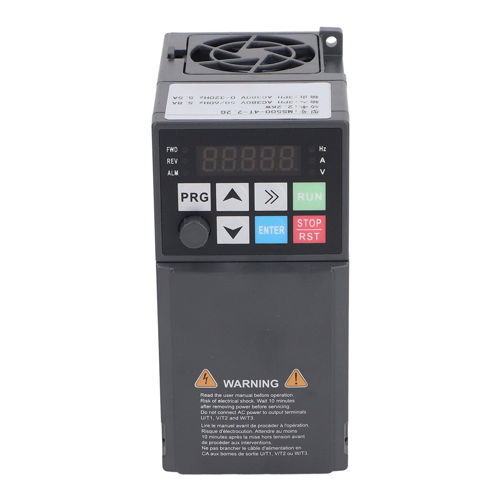 Variateur de Fréquence 2,2 KW, Onduleur Vectoriel de Sortie triphasé AC380 V 0-320 Hz, Technologie Avancée, Convivial, pour Matériau de qualité Industrielle avec Refroidissement