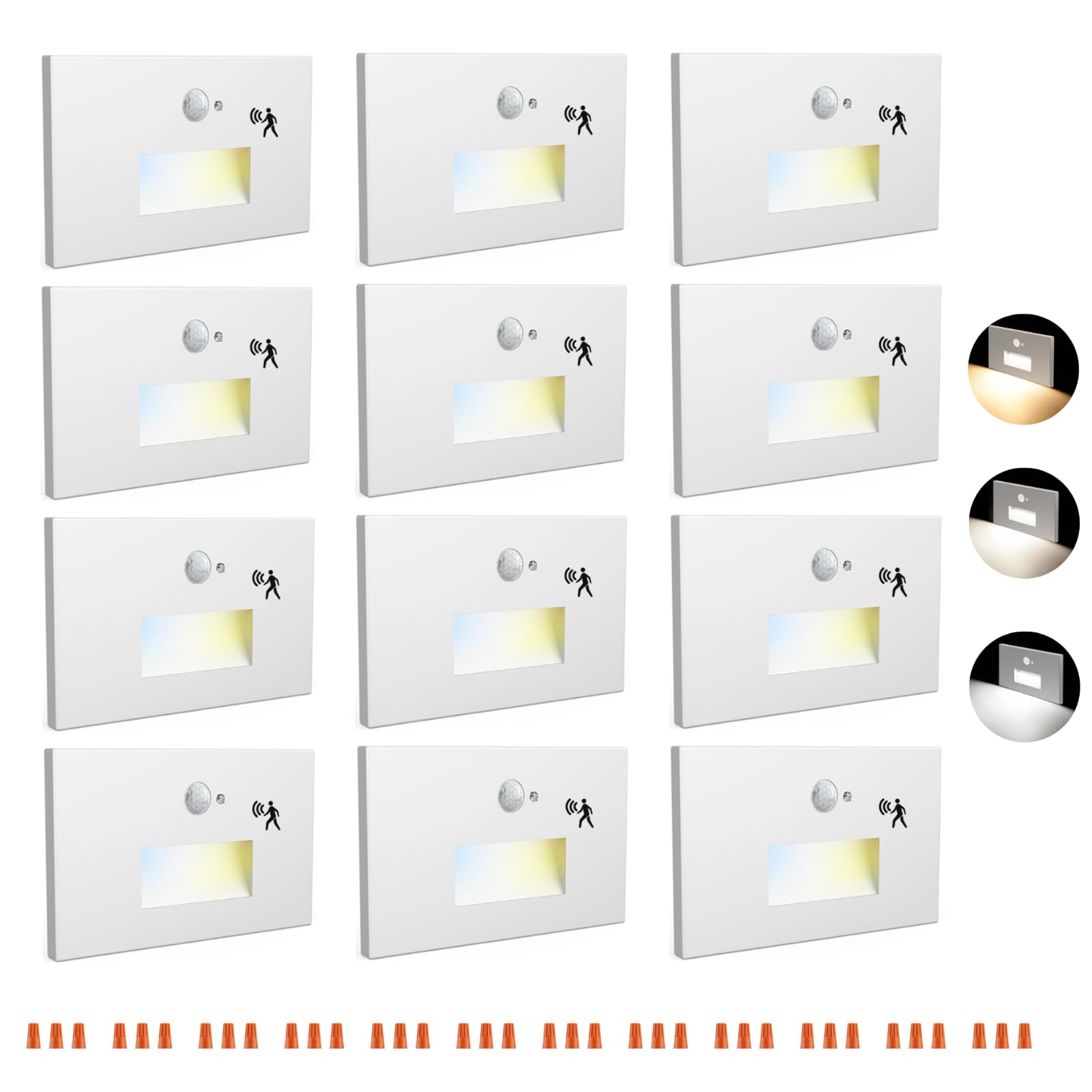 Photo 1 of Raxjov Motion Sensor LED Step Lights (12 Pack)