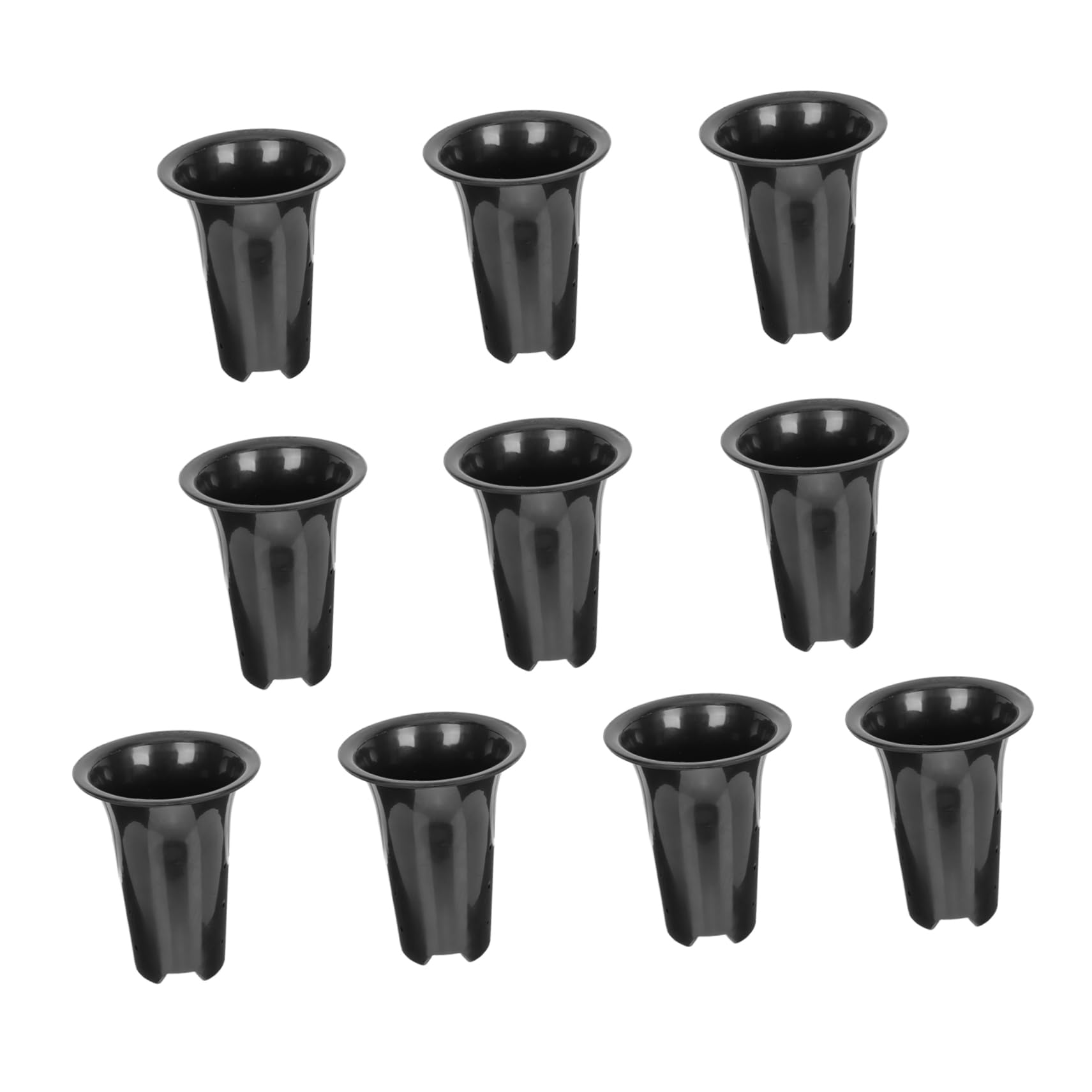 HANABASS Pots pour Orchidées et Surface Simple en Plastique Noir Pots Respirants Lot de 10 Contrôle des Racines Culture en Intérieur et Jardin