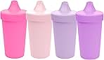 Re-Play Sippy Cups for Toddlers - 10 Oz. Reusable Spill Proof Cups for Kids, Dishwasher/Microwave Safe - Made in USA - Set of 4-3.13