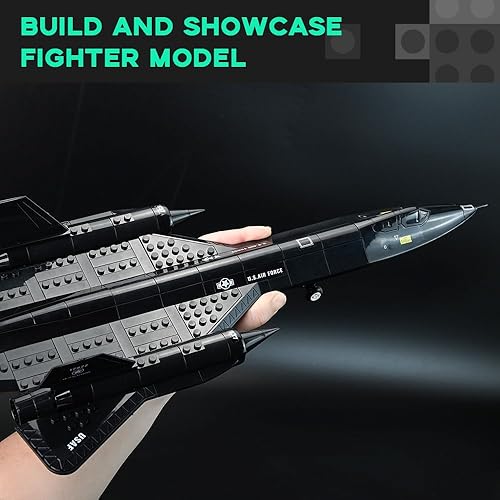 Miniatura 5 de Artorbricks Serie Air Force SR-71 Reconnaissance Blackbird Air Force - Juego de bloques de construcción militar y regalo para adultos (183 piezas)