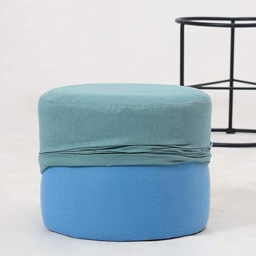 Miniatura 3 de Taburete de hierro redondo de hierro con personalidad, taburete de tela, cambiador de zapatos, taburete para dormitorio, taburete de moda, paquete