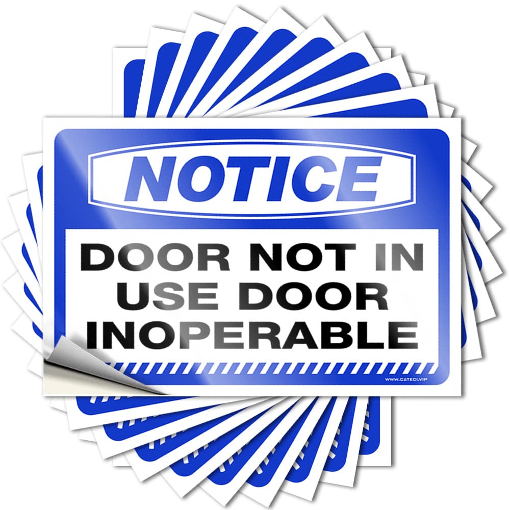 Monster Truck Sign Man Decor Laminated Outdoor and - Notice Door Not in Use Inoperable/Good Job Stickers for Adults(12X18CM-6Pcs)