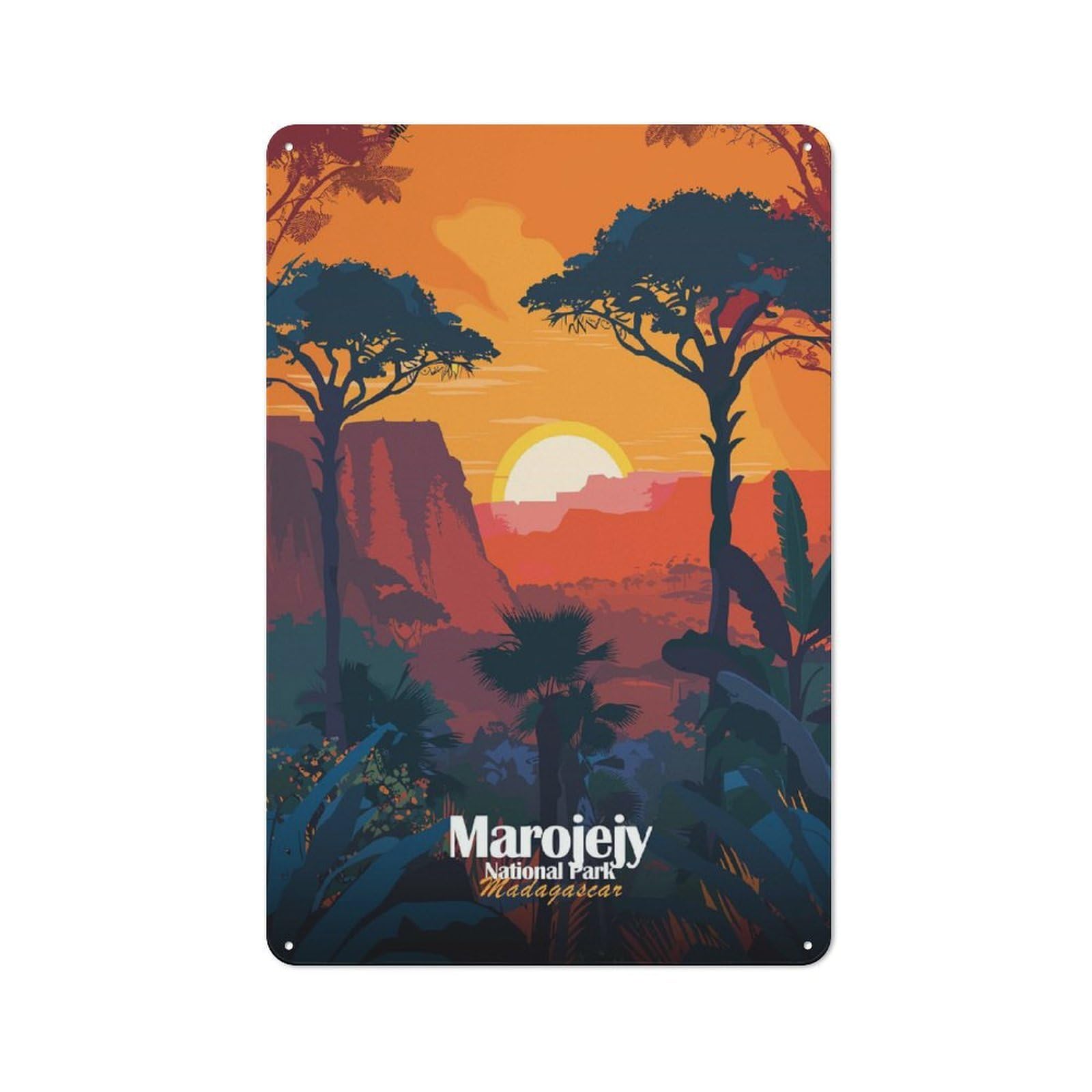 Junmoney Marojejy National Park, Madagascar Classic Tin Wall Sign 30X20cm, Diner Style Decor For Coffee Bar, Kitchen, Bistro Or Tea Corner