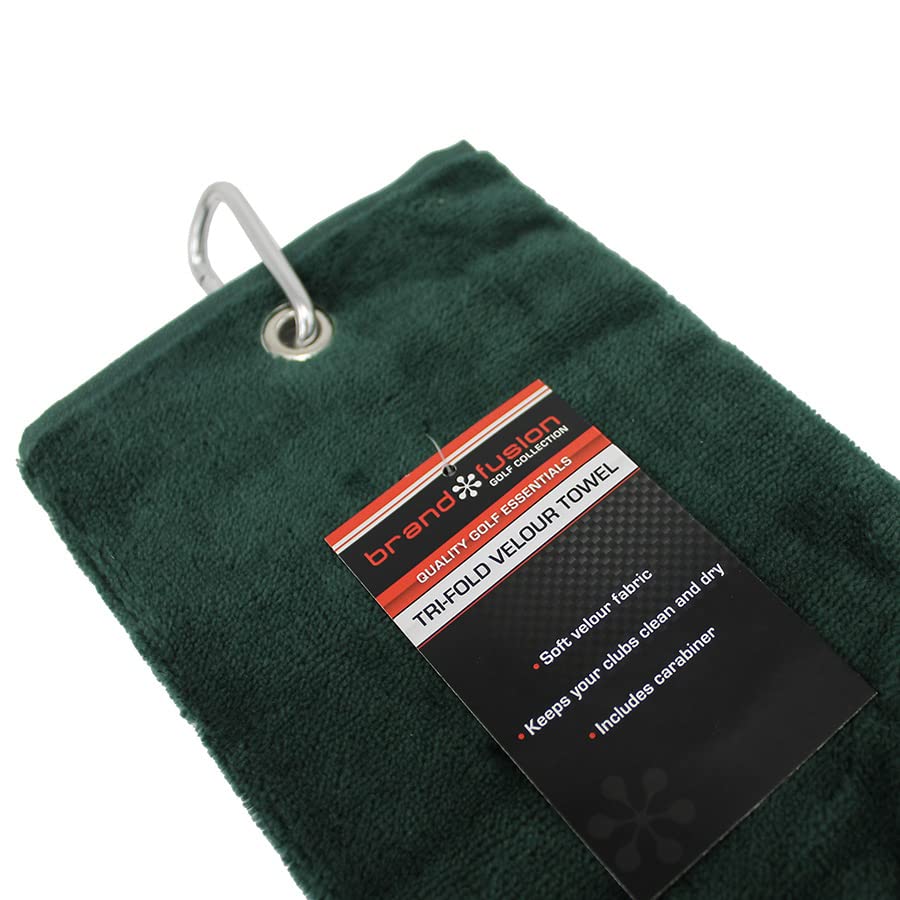 Brand Fusion Tri-Fold Velour Bottle Green Towel - Image 2