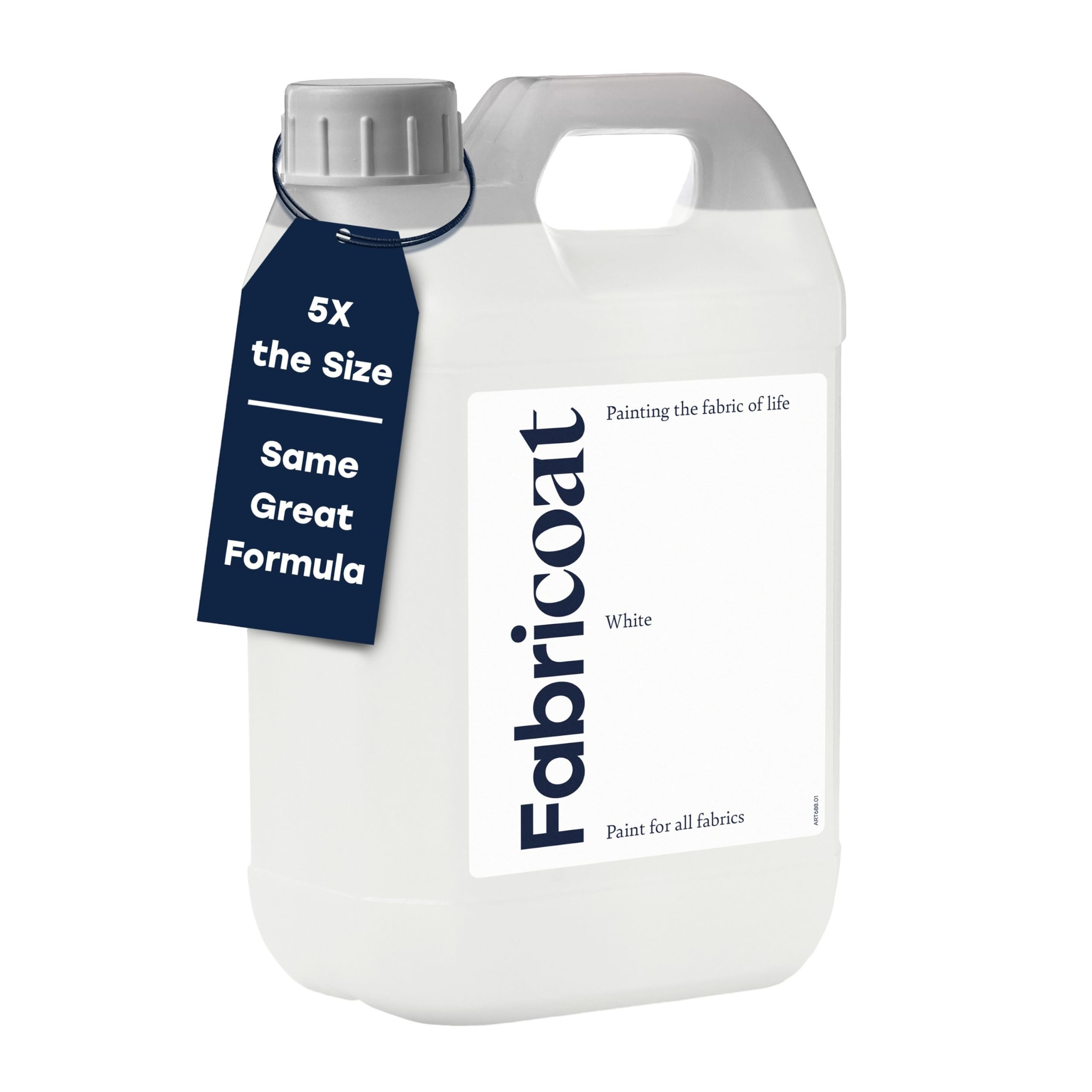 Fabricoat pintura para tejidos – Restaura o cambia el color de cualquier tela – Pinta directamente sobre la tela – Transforma cualquier cosa: sofás, pantallas, interiores de coche (2.5 L, blanco)