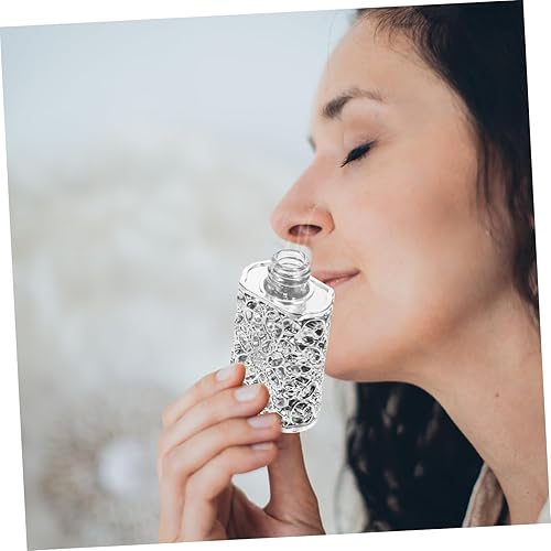 Miniatura 4 de Botella de perfume Botella de perfume de vidrio Botella de perfume de Oriente Medio Contenedor de metal Botellas de perfume vintage Botella de