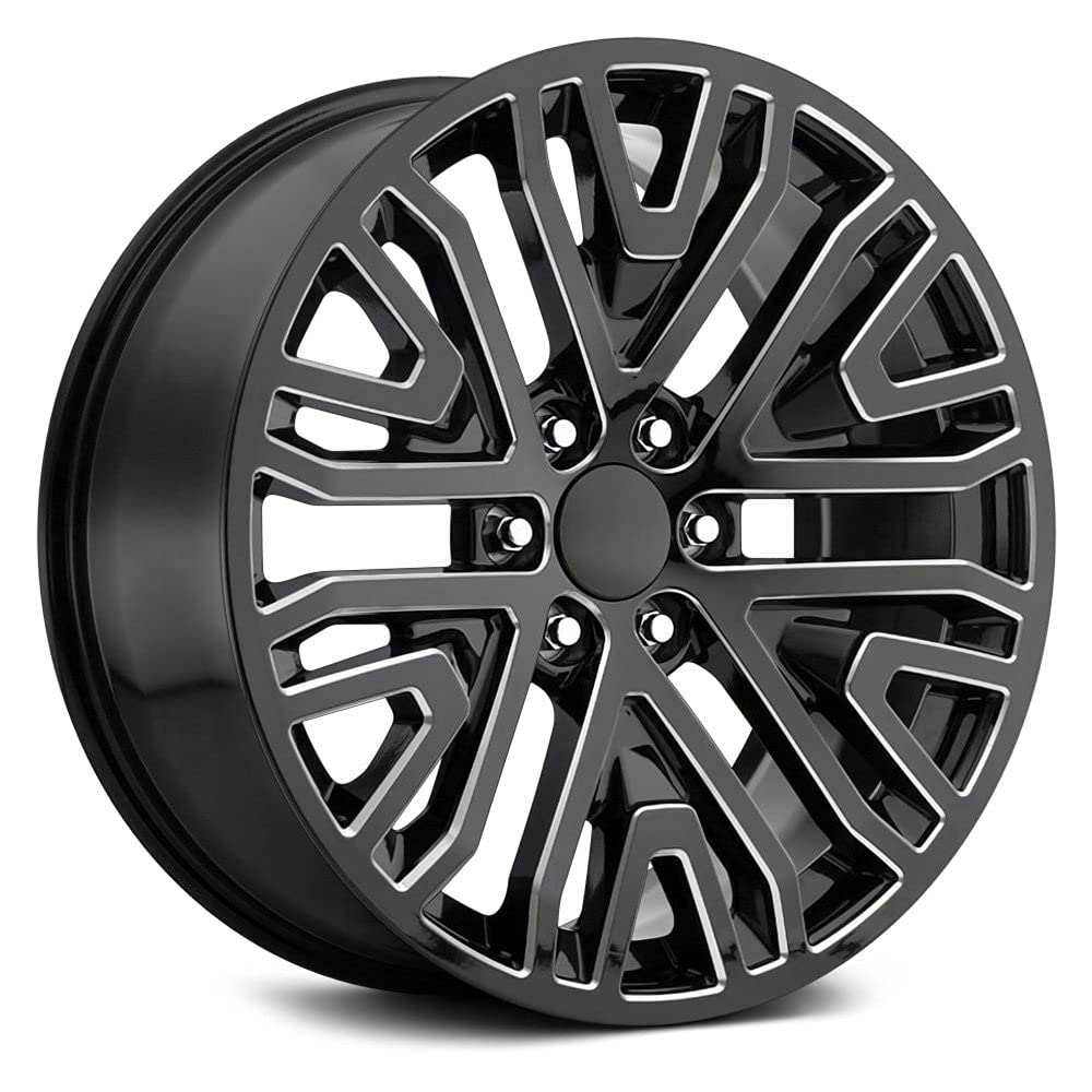 VoxxReplica SEV Custom Wheel - 22x9, 28 Offset, 6x139.7 Bolt Pattern, 78.1mm Hub - Gloss Black with Milled Accents Rim