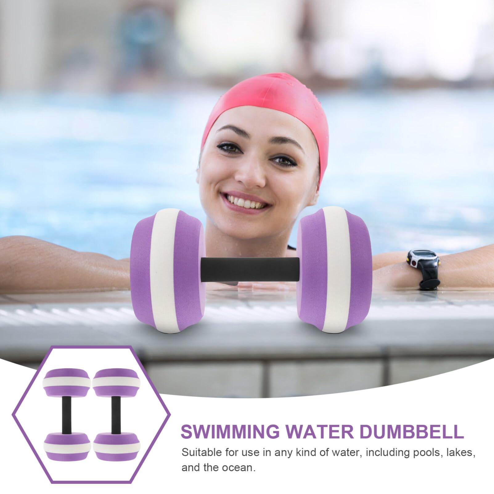 INOOMP Manubri Galleggianti Acquatici Eva 1 Paio Porpora per Nuoto | Laghi e Vacanza, Esercizi di Riabilitazione, Migliora Equilibrio e Coordinazione
