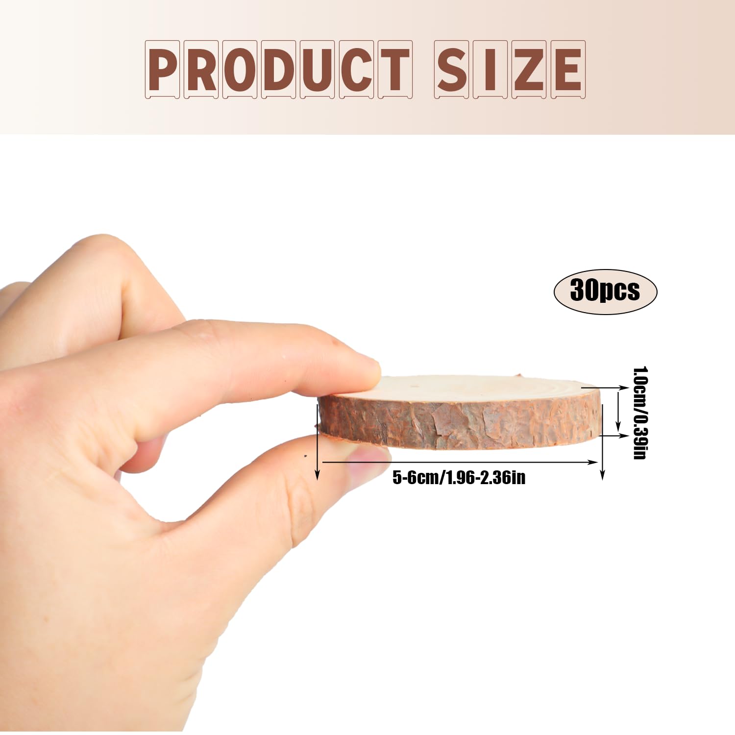 20 Pcs Natural Wood Slices, 5-6Cm Unfinished ... - UK - View #11