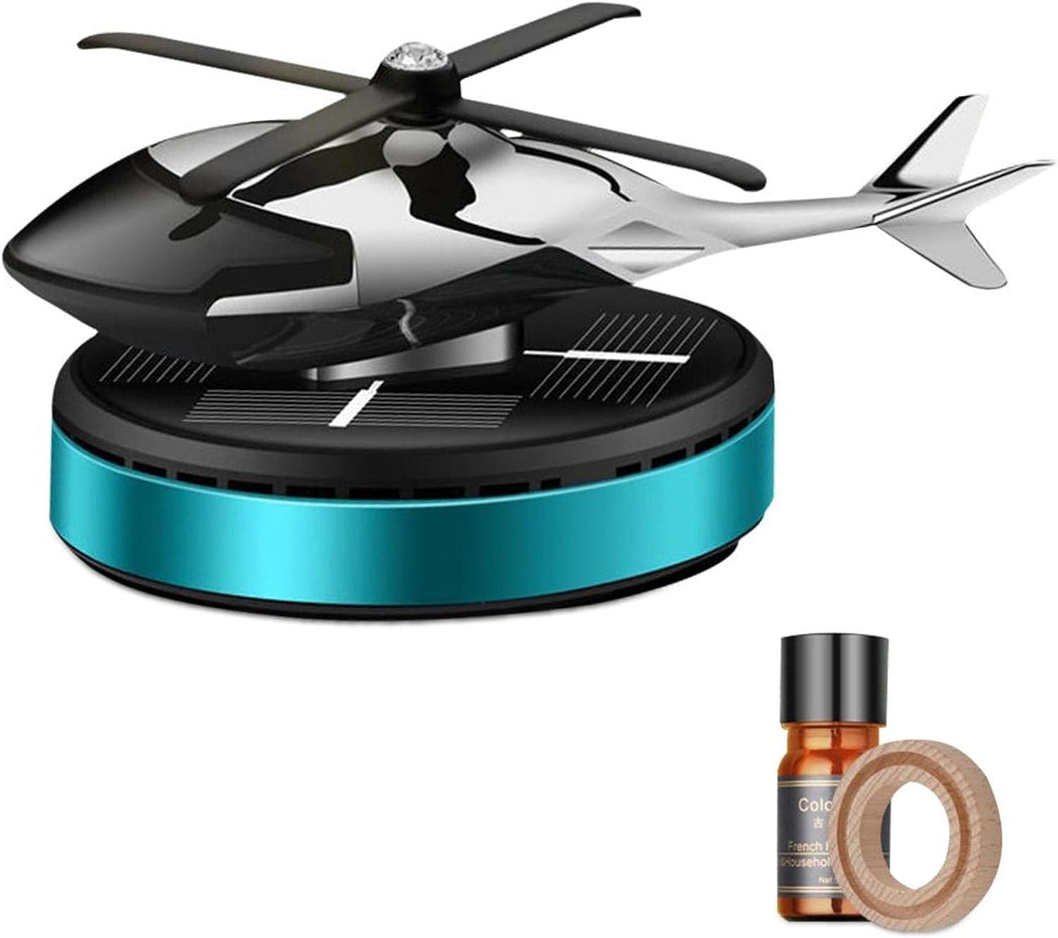 Car Air Fresheners Solar Diffuser Solar Power Rotating Helicopter