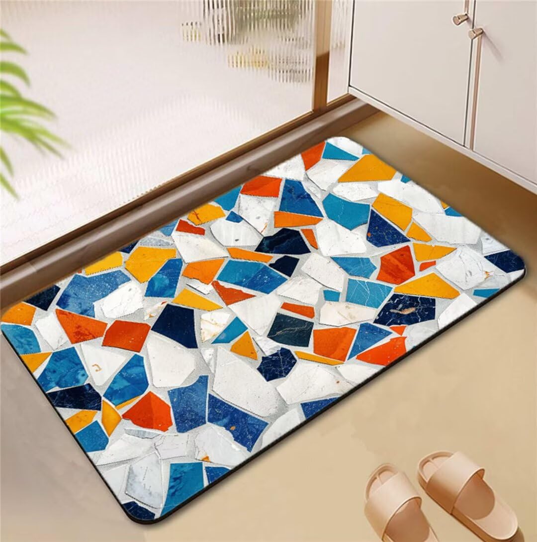 Tapis de bain antidérapant 50x80 cm lavable et absorbant pour douche