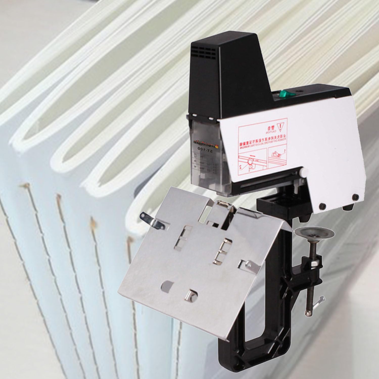 Agrafeuse à selle, agrafeuse électrique automatique rapide, agrafeuse de bureau avec pédale, épaisseur de reliure 40 feuilles, pour usine, bureau et usage domestique, tête unique