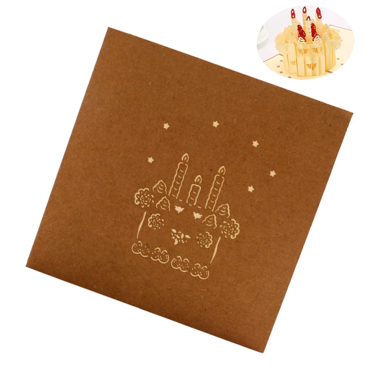 SHINEOFI 3pezzi Biglietti Di Compleanno Creativi Con Candela e Torta Auguri Unici Per Feste Anniversari e Occasioni Speciali Design Memorabile e Spazio Per Messaggi Personali