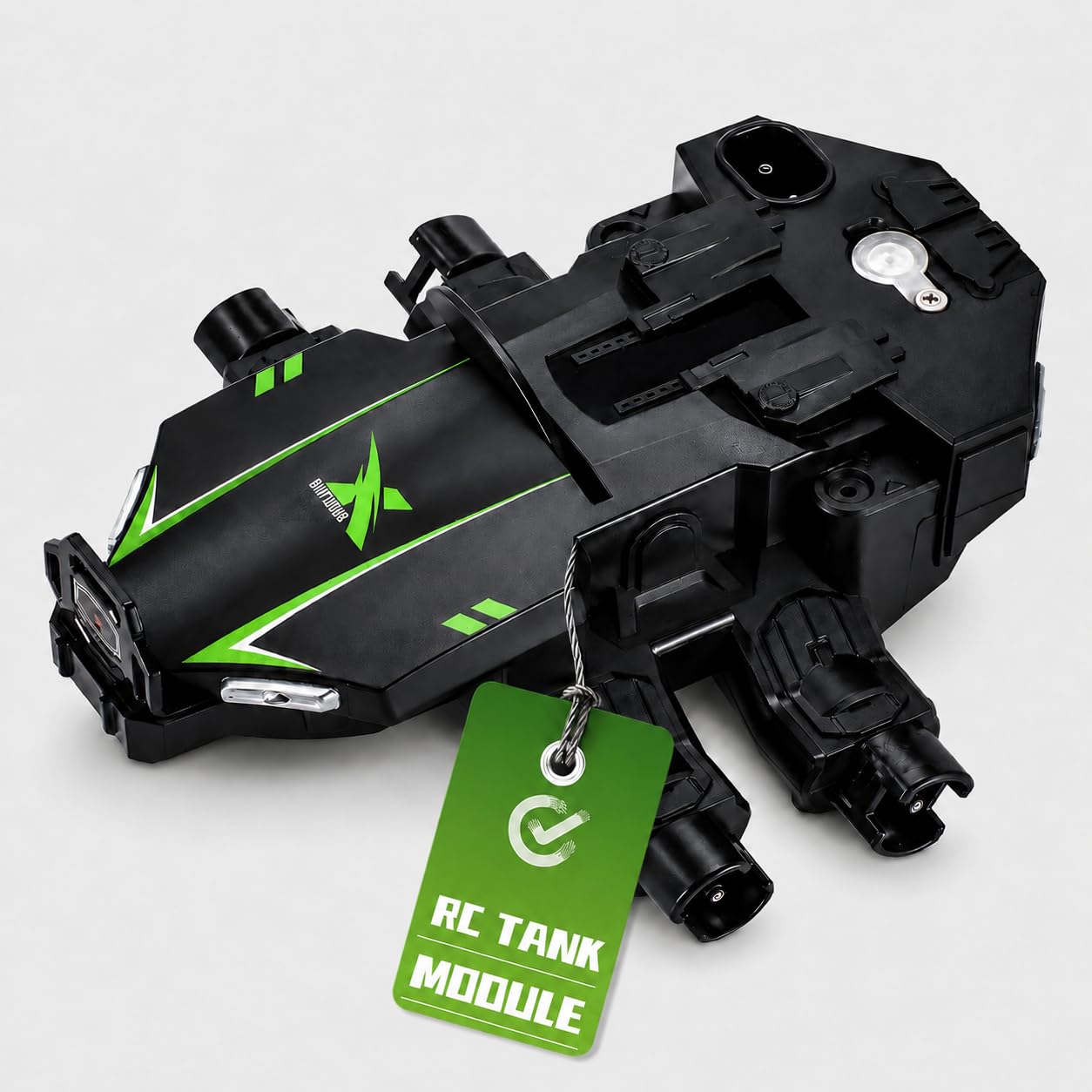 Green RC Tank Accessories Replacement Body Shell, Plastic Hull Cover for Remote Control Tank Model, Repair Spare Part Upgrade Kit for RC Hobby Tracked Vehicle
