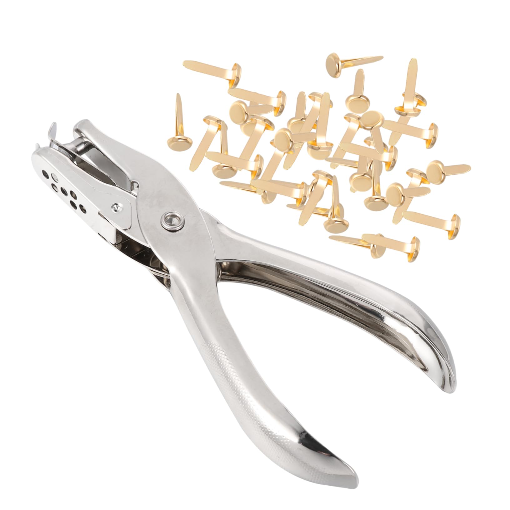 HOMSFOU DIY Craft Materials: 200pcs Brass Paper Fasteners Metal Brads Plated Brass Washers for Projects