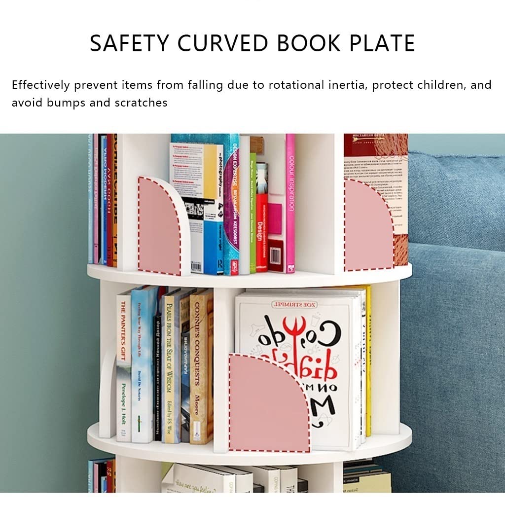 Scaffale Girevole A 360° In Bambù – 5 Ripiani, 37x37x149 Cm, Colore Legno – Libreria Da Pavimento, Per Soggiorno, Camera E Studio – Design Salvaspazio